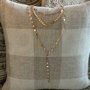 Gold Layered Disc Y-Necklace - Women Jewelry